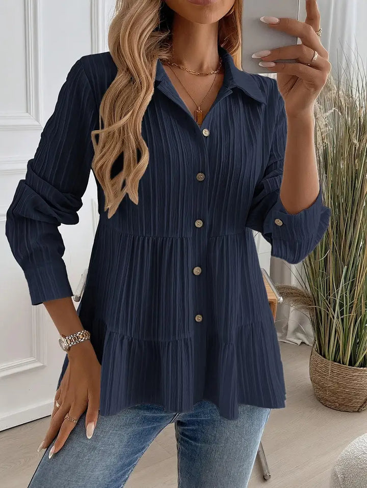 Majlinda - Elegante Camisa De Manga Larga Con Botones