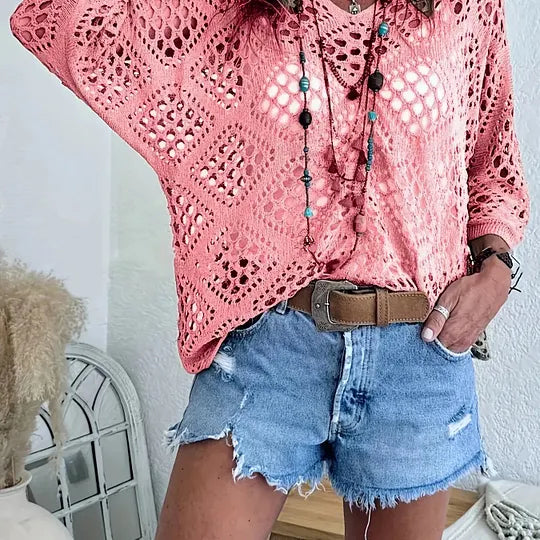 Raissa - De Punto Top Con Cuello en V