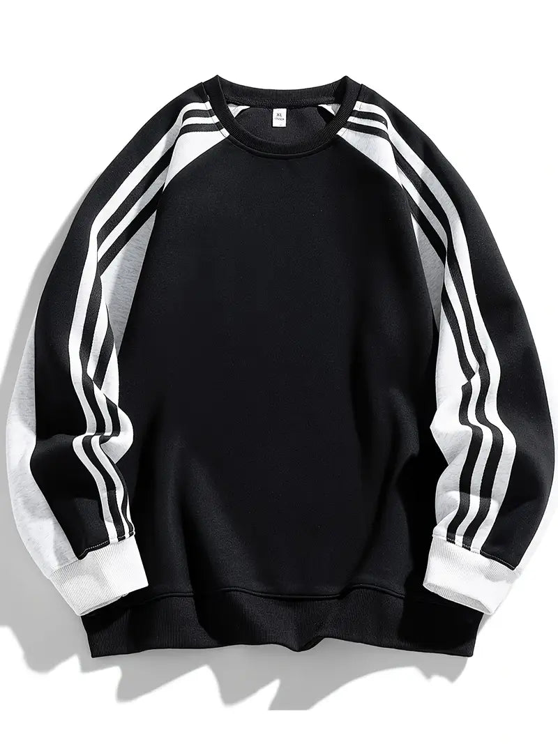 Maddox - Sudadera Con Mangas a Rayas y Cuello Redondo