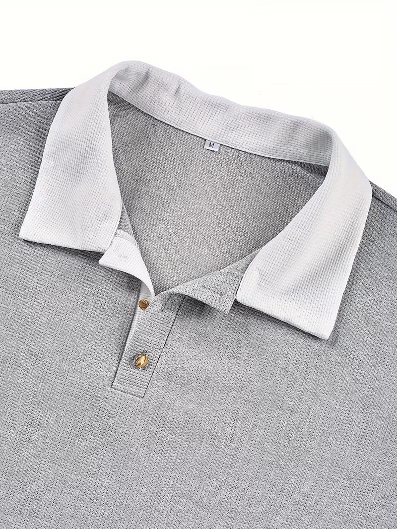 Gennady - Camisa De Punto Gofre Texturizado Con Cuello En Contraste