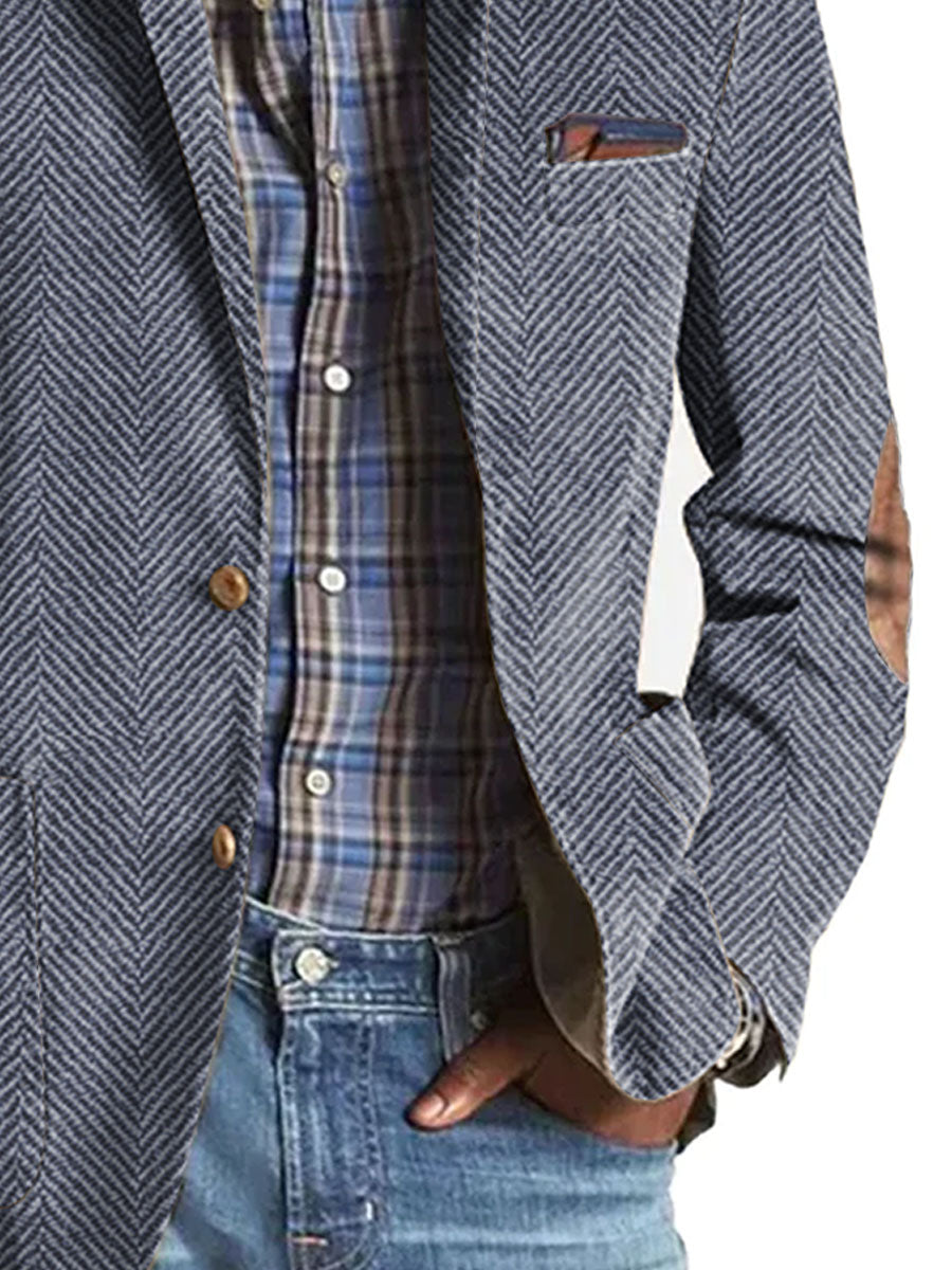 Elon - Blazer Casual De Ante Con Estampado De Espiga
