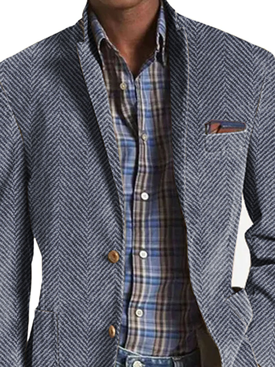 Elon - Blazer Casual De Ante Con Estampado De Espiga
