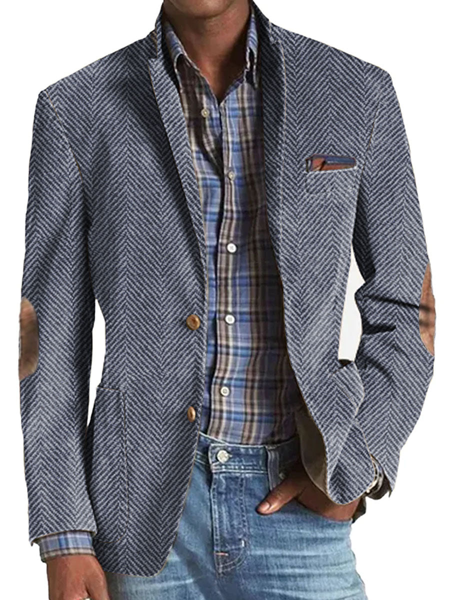 Elon - Blazer Casual De Ante Con Estampado De Espiga