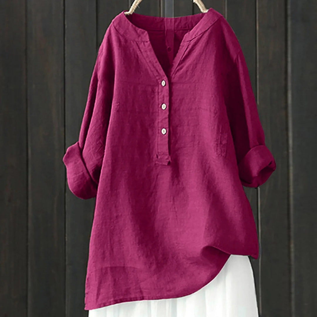 Valentiniaa - Botón Abajo Blusa