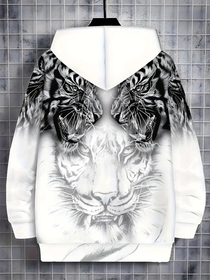 Murillo - Chaqueta Sudadera Informal de Manga Larga Con Estampado de Tigre