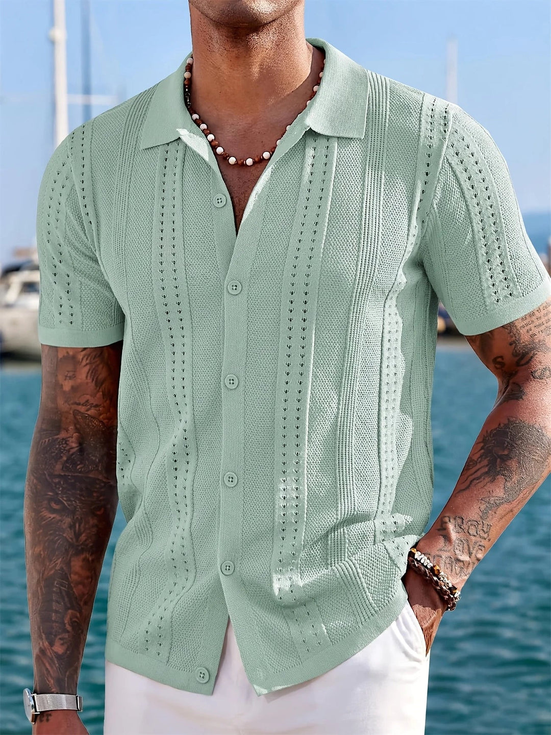 Semyon - Camisa De Punto Con Estampado Intrincado a La Moda