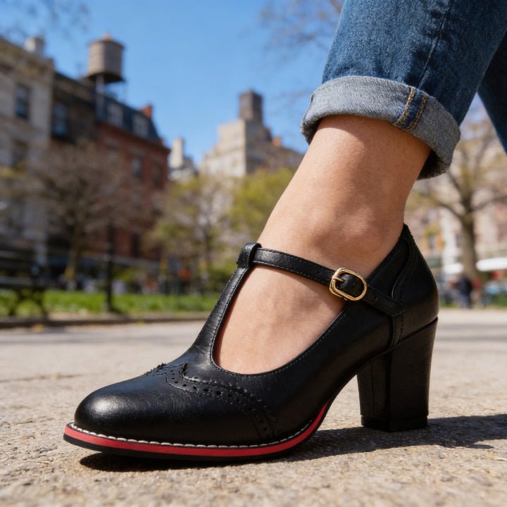 Fiorella - Zapatos De Salón De Tacón Medio Con Correa Y Hebilla Clásica