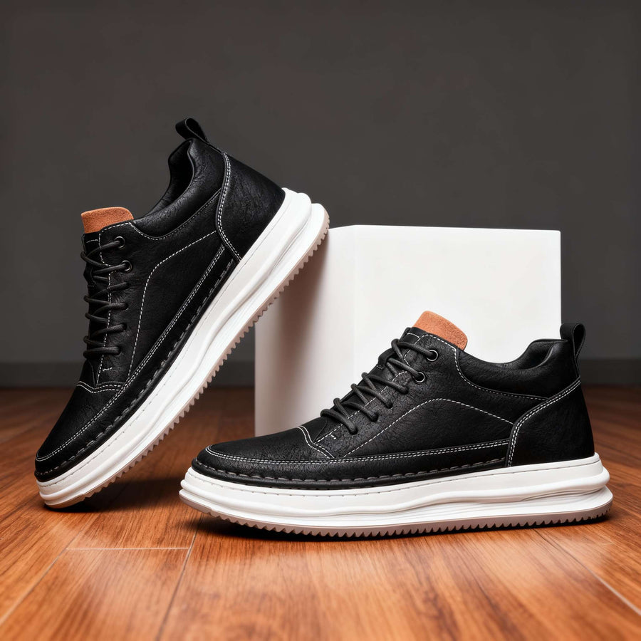 Harold - Zapatillas Deportivas De Cuero Con Cordones