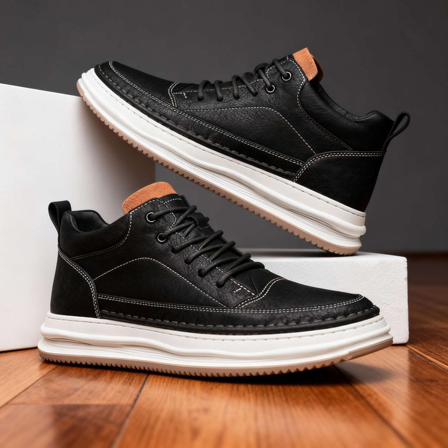 Harold - Zapatillas Deportivas De Cuero Con Cordones
