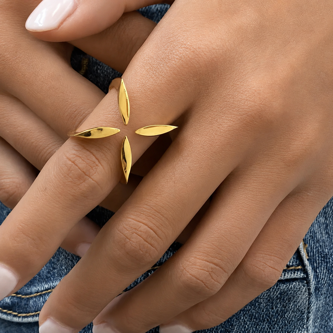 Gerti  - Anillo de Plata de ley Cuatro Puntos
