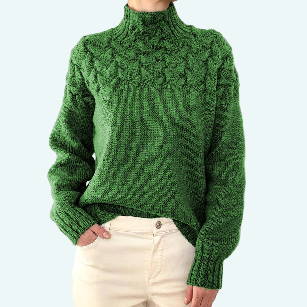 Farrah - Elegante Jersey De Cuello Alto De Punto