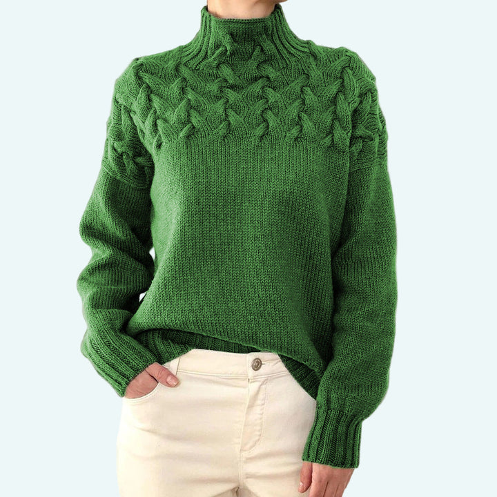 Farrah - Elegante Jersey De Cuello Alto De Punto
