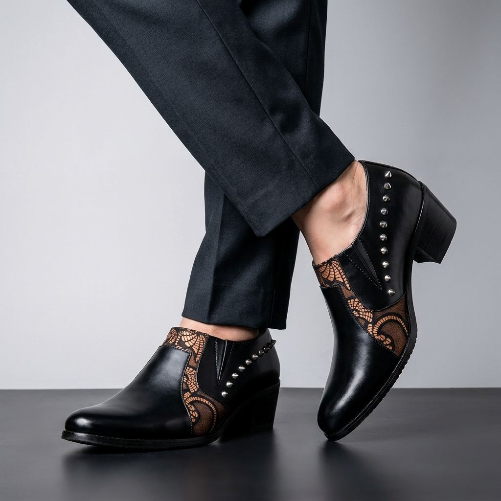 Vanderson - Zapatos De Tacón Alto Con Puntera Puntiaguda Y Remaches