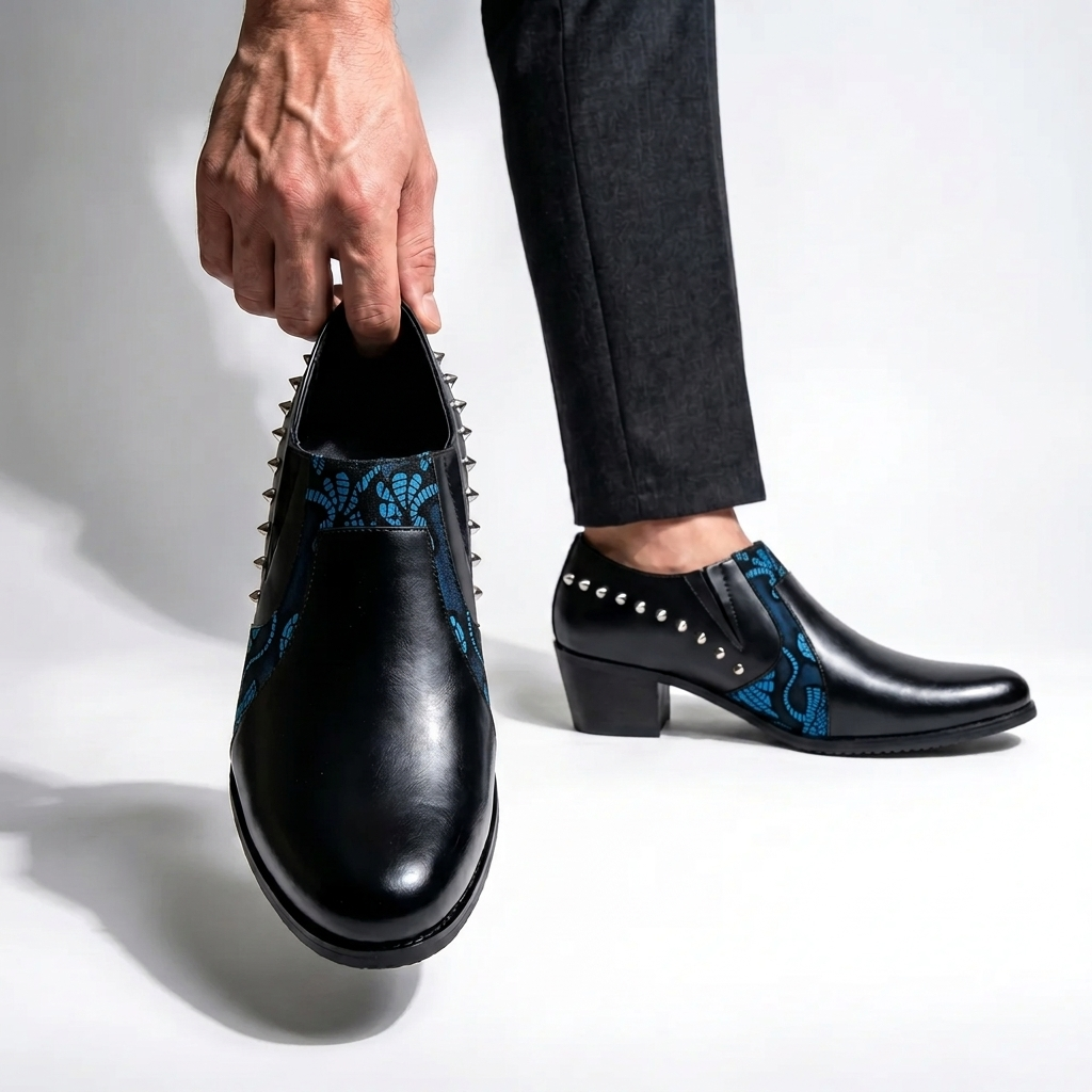 Vanderson - Zapatos De Tacón Alto Con Puntera Puntiaguda Y Remaches