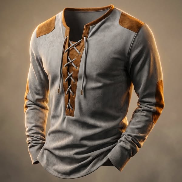 Kruno - Camisa Henley De Ante Sintético