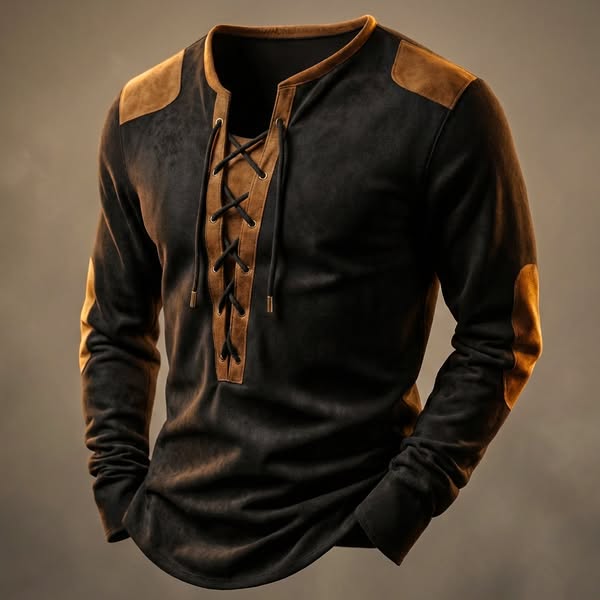 Kruno - Camisa Henley De Ante Sintético