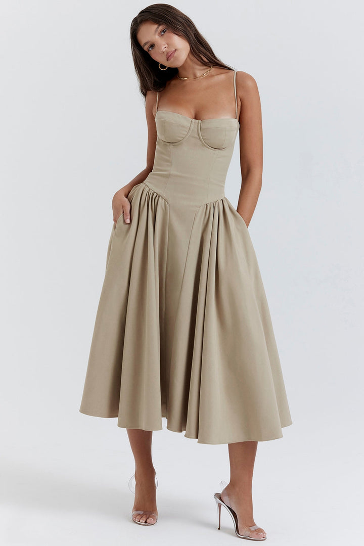 Maissa - Vestido Midi Elegante sin Mangas