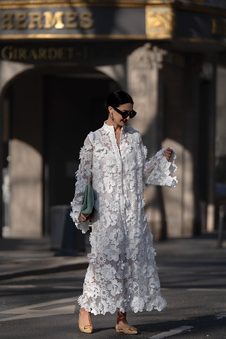 Elizabeth - Elegante Vestido De Encaje Con Manga Larga