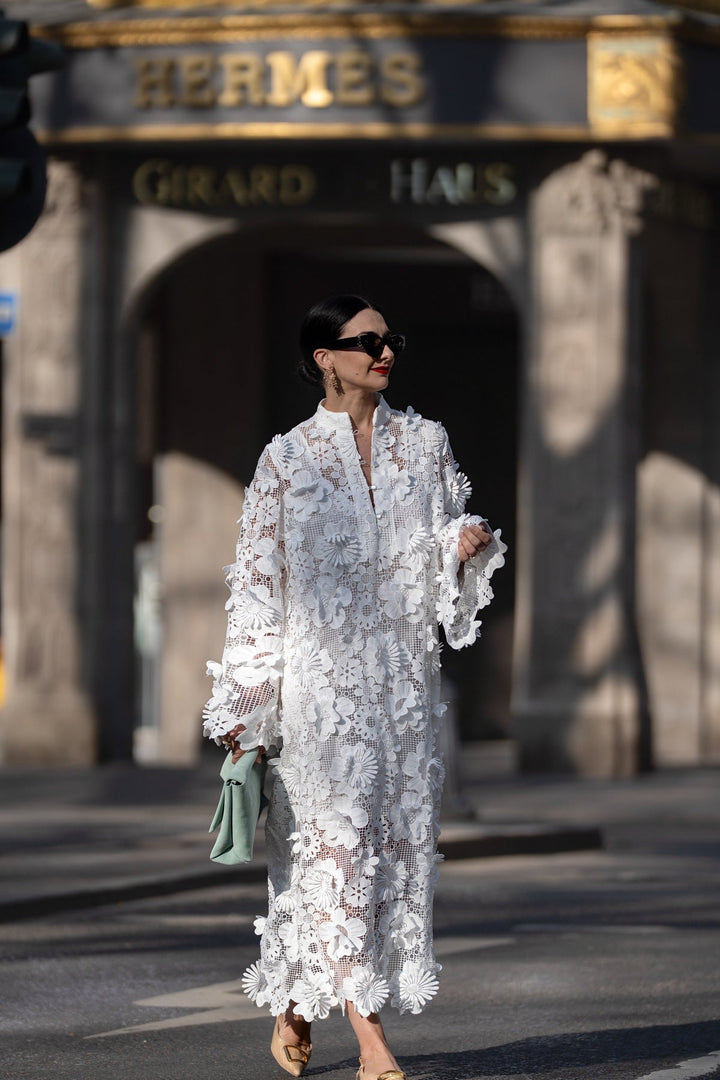 Elizabeth - Elegante Vestido De Encaje Con Manga Larga