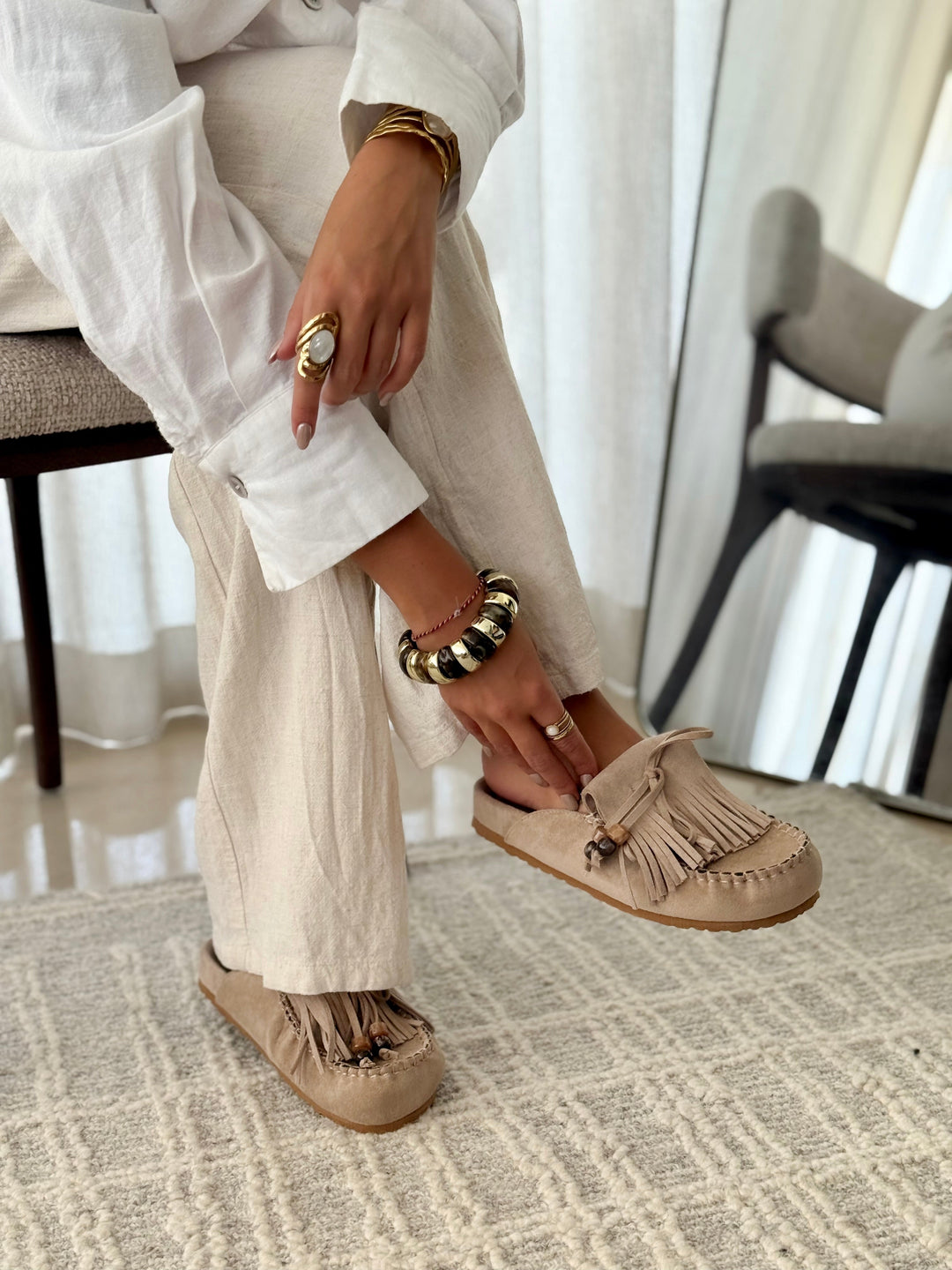 Rouss - Mules Con Flecos De Dove