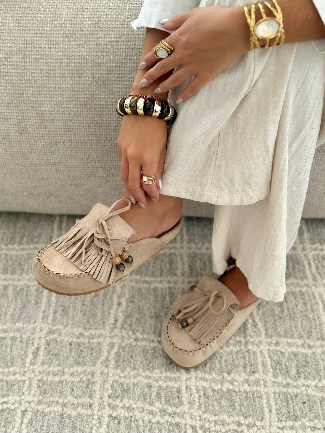 Rouss - Mules Con Flecos De Dove
