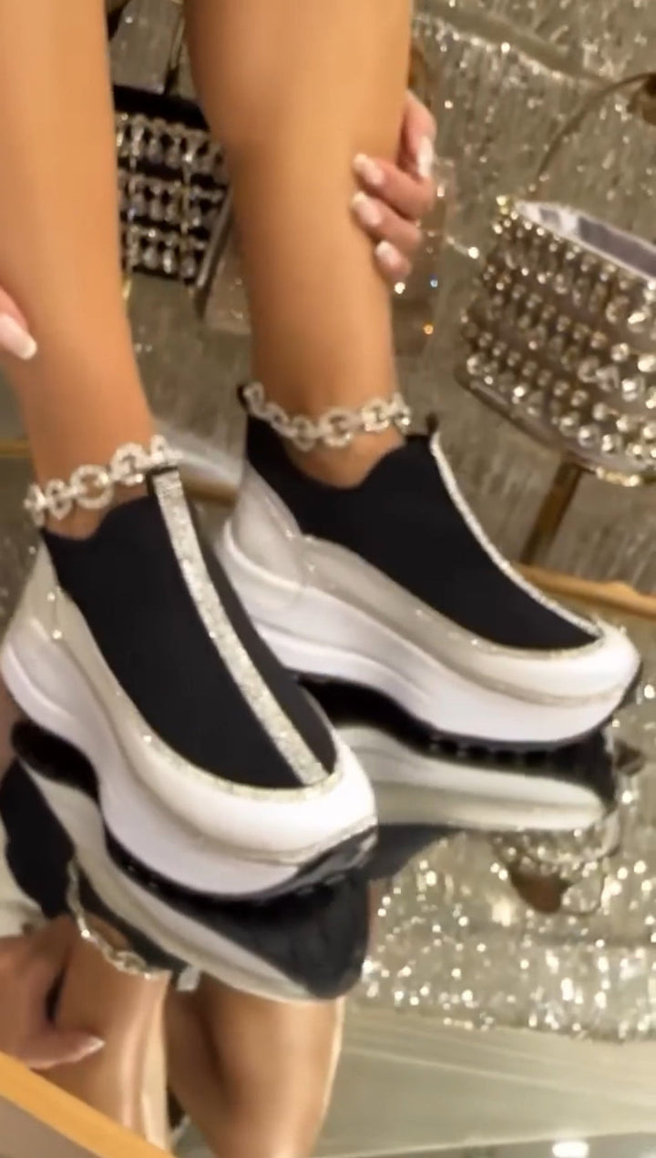 Kelsy - Zapatillas Con Purpurina Gruesa