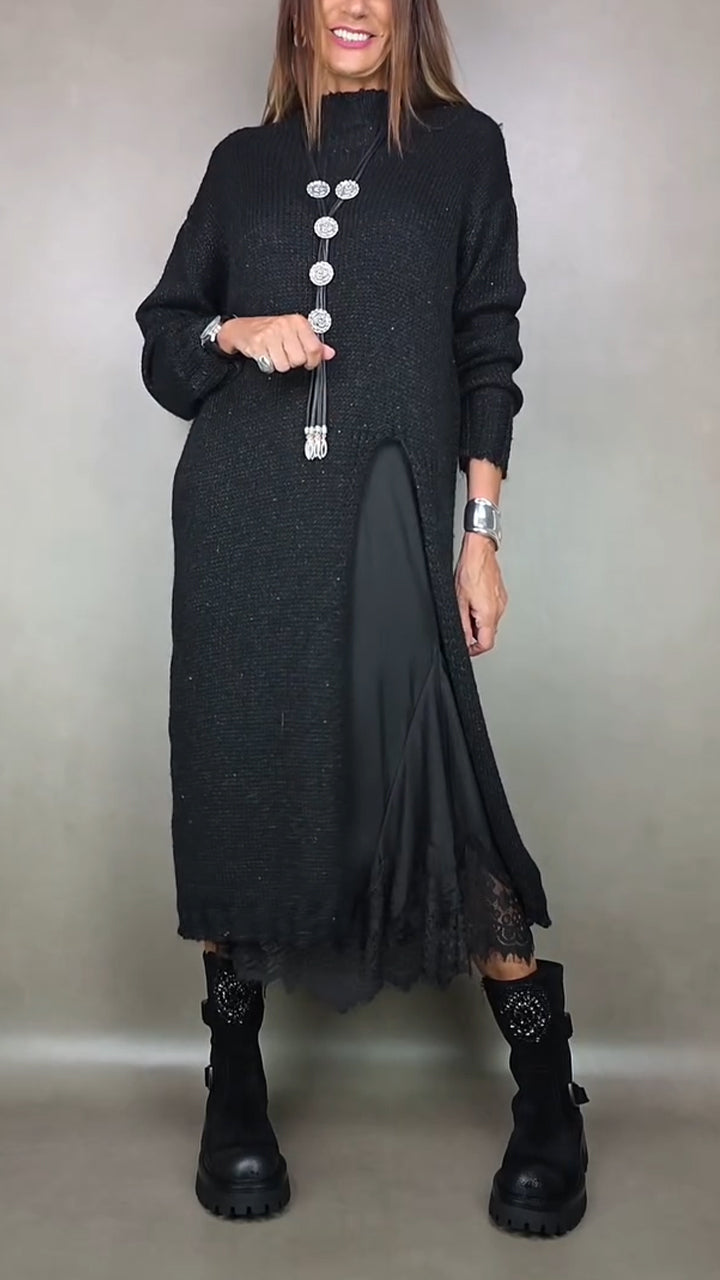 Jesika - Elegante Jersey Largo Con Vestido