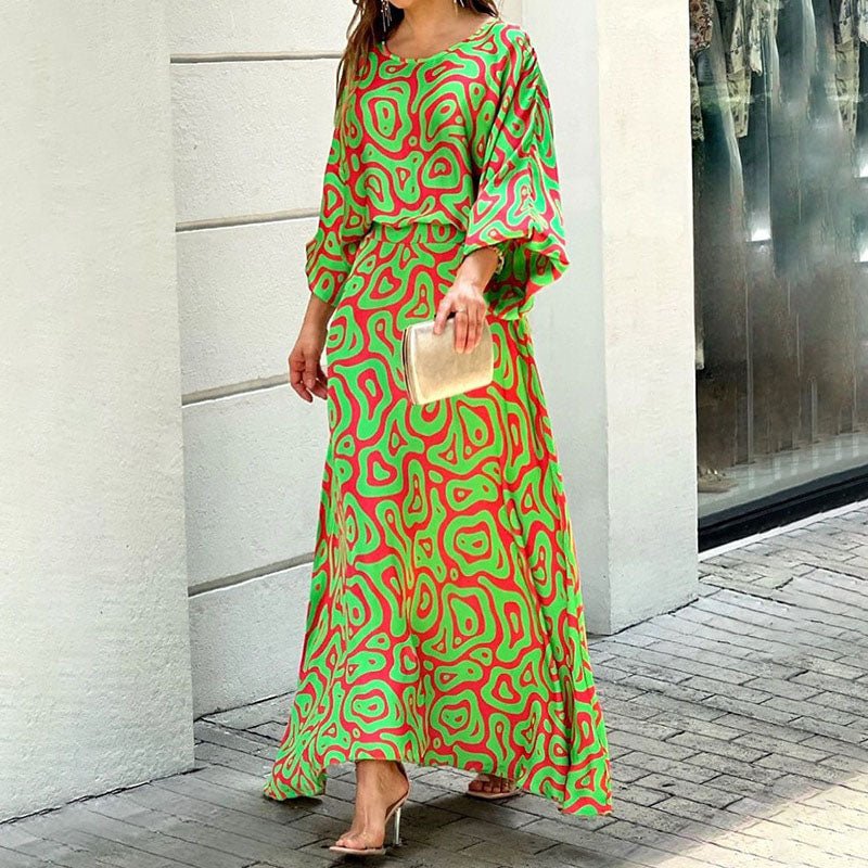 Nilani - Vestido Holgado de Manga Larga y Cintura Alta