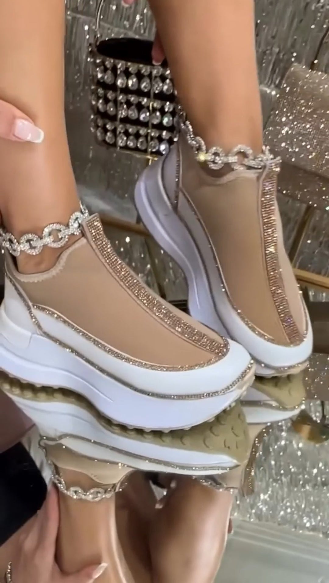 Kelsy - Zapatillas Con Purpurina Gruesa