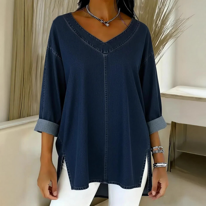 Ludivine - Camisa Vaquera Atemporal Con Corte Fluido