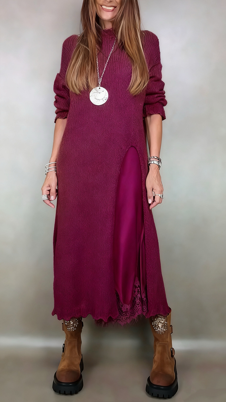 Jesika - Elegante Jersey Largo Con Vestido