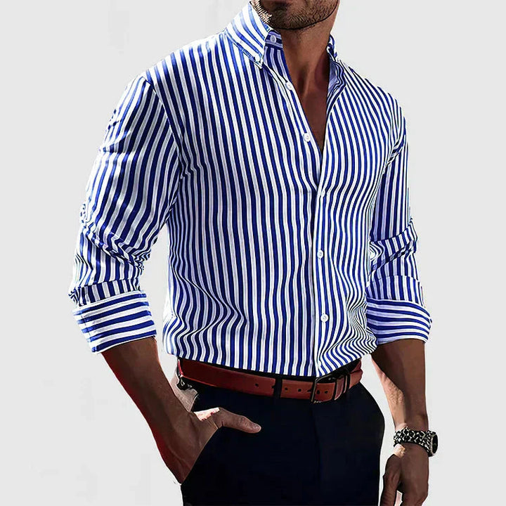 Hjalmar - Camisa Clásica De Manga Larga a Rayas