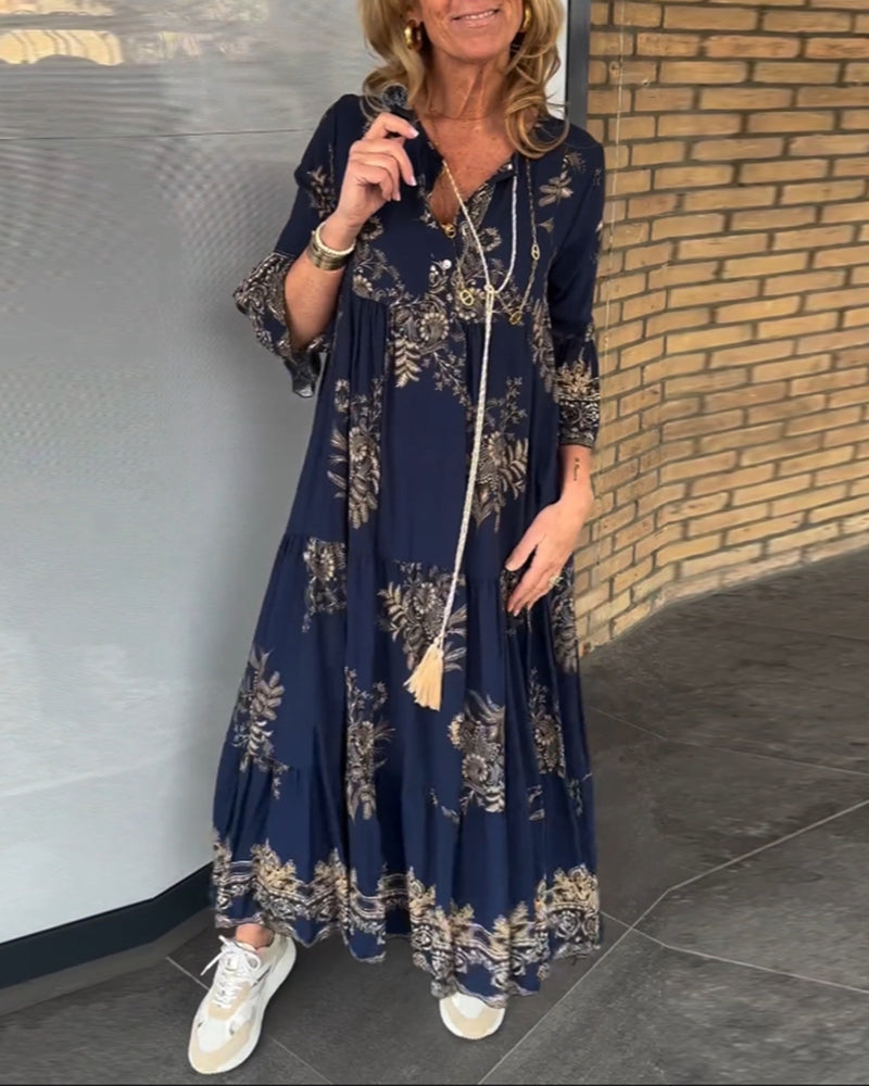 Hipatia - Vestido Vintage Con Cuello En V
