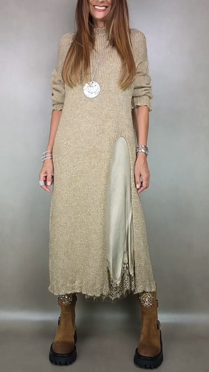Jesika - Elegante Jersey Largo Con Vestido