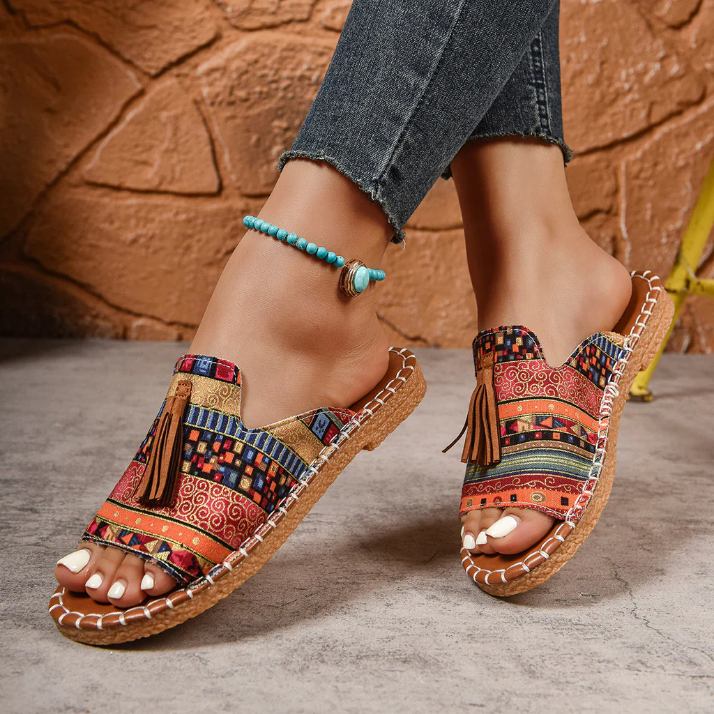 Margaret - Sandalias Bohemias Con Borlas