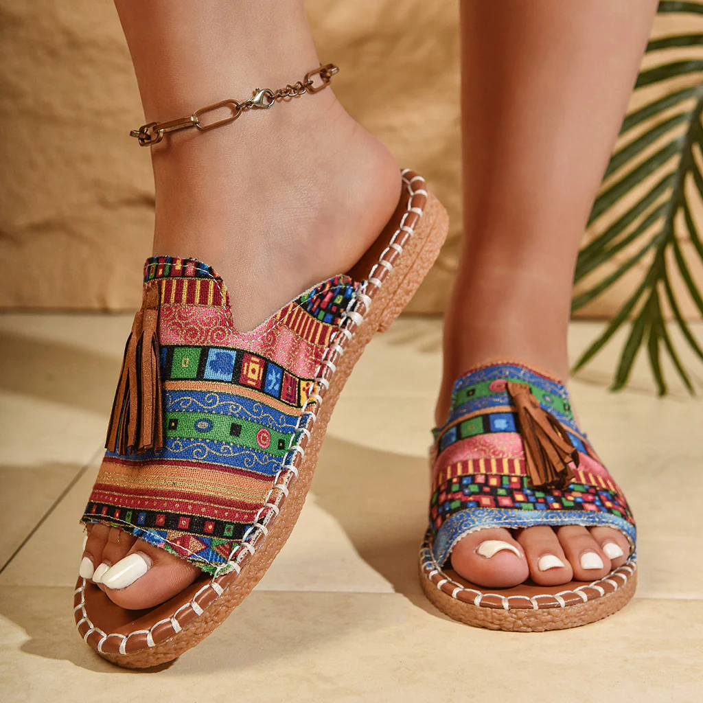 Margaret - Sandalias Bohemias Con Borlas