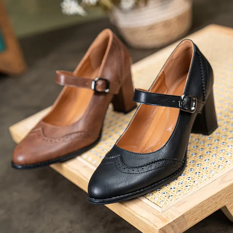 Dorka - Zapatos De Tacón Alto De Cuero Con Hebilla