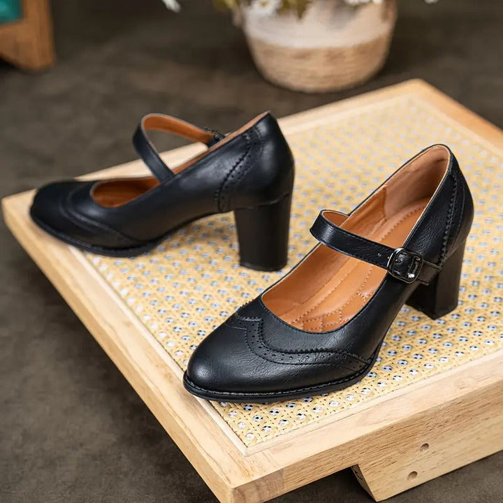 Dorka - Zapatos De Tacón Alto De Cuero Con Hebilla