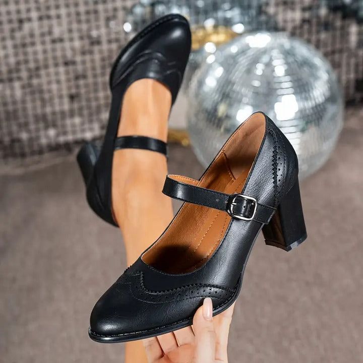 Dorka - Zapatos De Tacón Alto De Cuero Con Hebilla