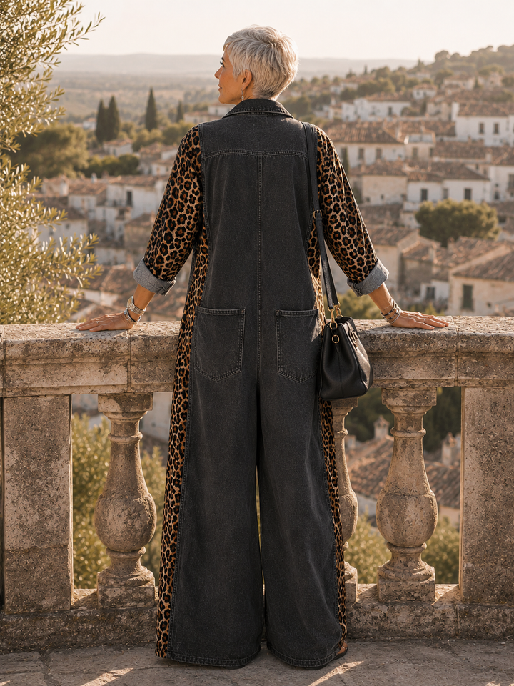 Yasmeen - Mono Ligero De Denim Con Estampado De Leopardo