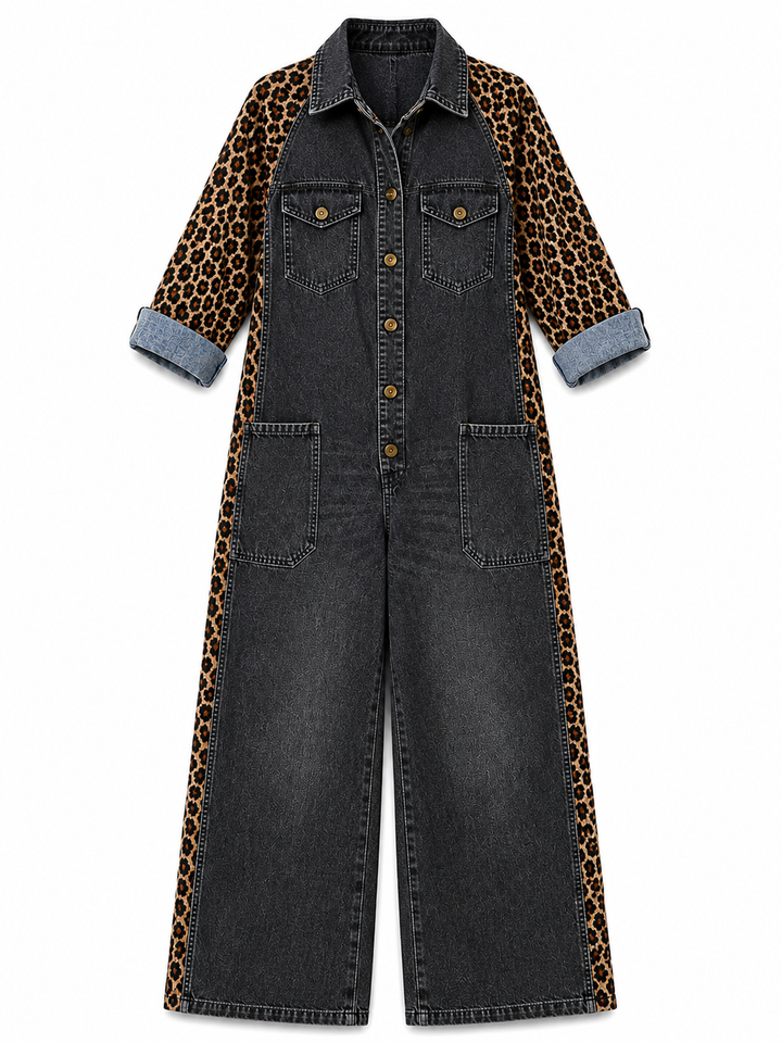 Yasmeen - Mono Ligero De Denim Con Estampado De Leopardo
