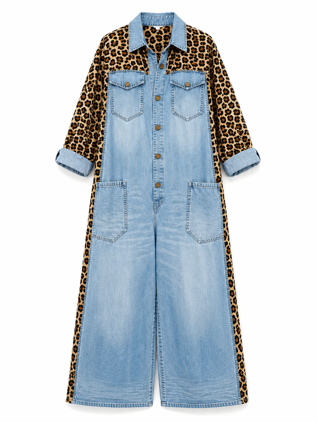 Yasmeen - Mono Ligero De Denim Con Estampado De Leopardo