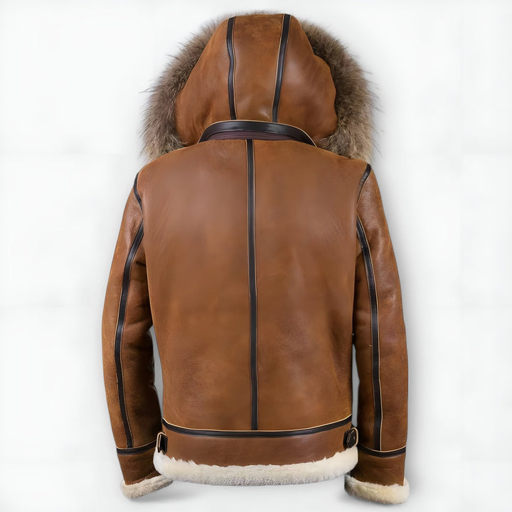 Grantham - Chaqueta Bomber con Capucha de Piel