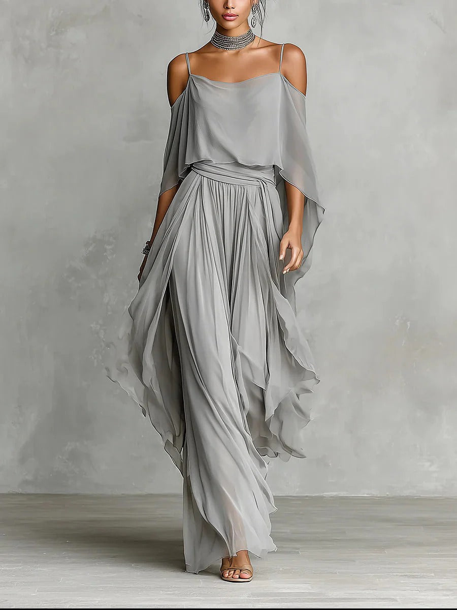 Roneeta - Conjunto De Top Con Tirantes y Pantalones Holgados