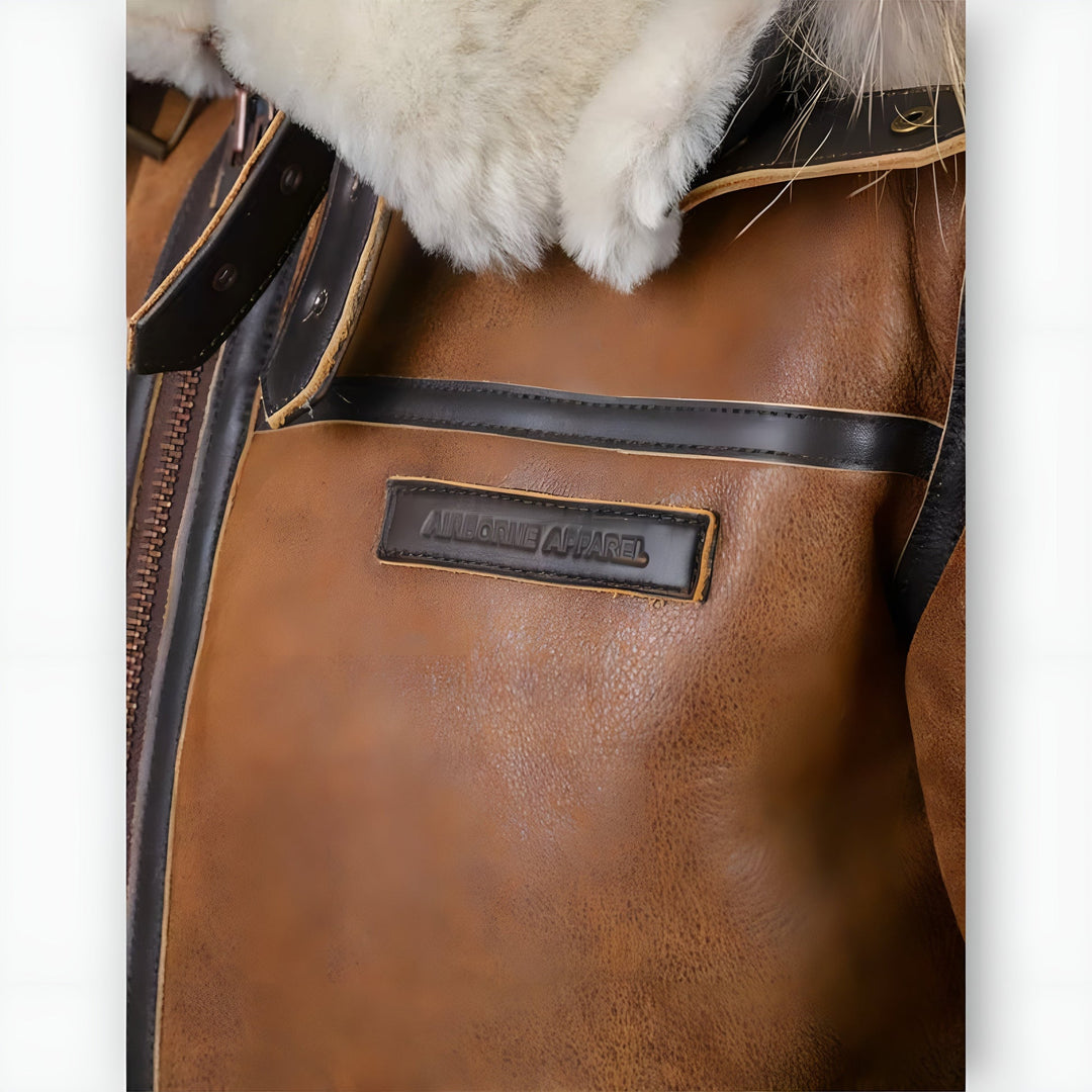 Grantham - Chaqueta Bomber con Capucha de Piel