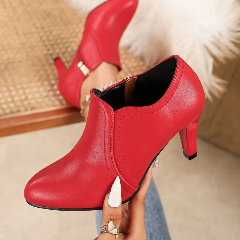 Darcie - Botas Ortopédicas De Cuero Con Cremallera Lateral