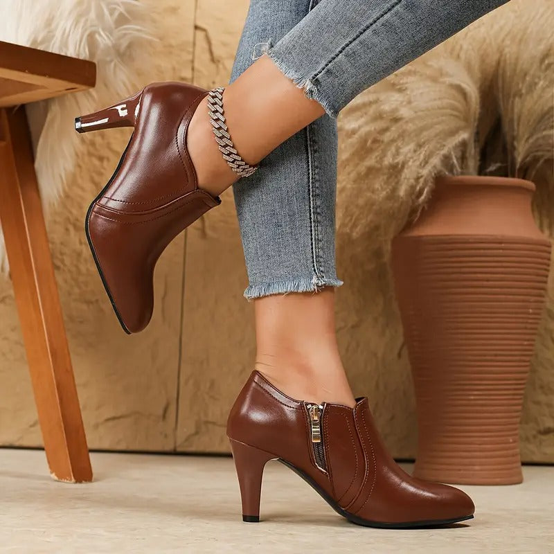 Darcie - Botas Ortopédicas De Cuero Con Cremallera Lateral