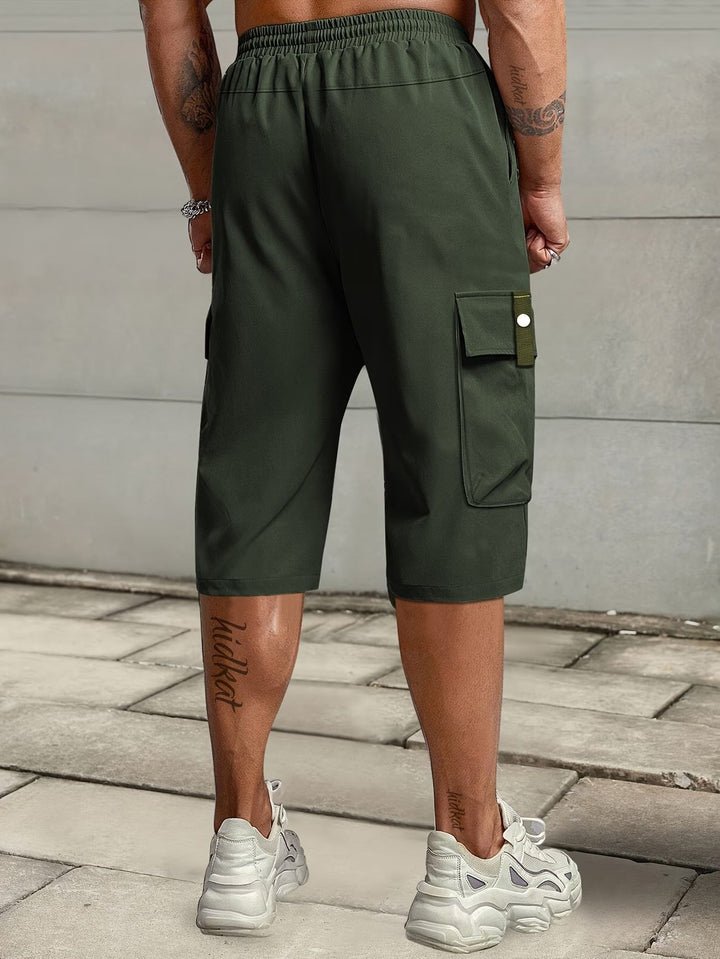 Burkus -  Pantalones Cortos Cargo Informales Con Múltiples Bolsillos