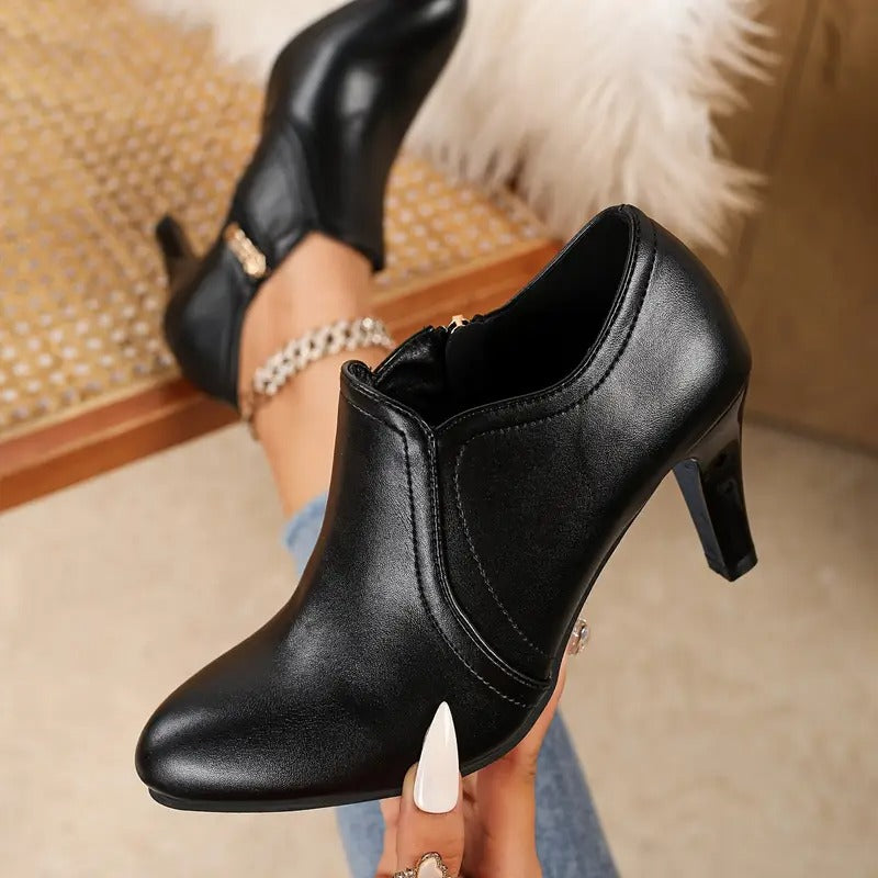 Darcie - Botas Ortopédicas De Cuero Con Cremallera Lateral