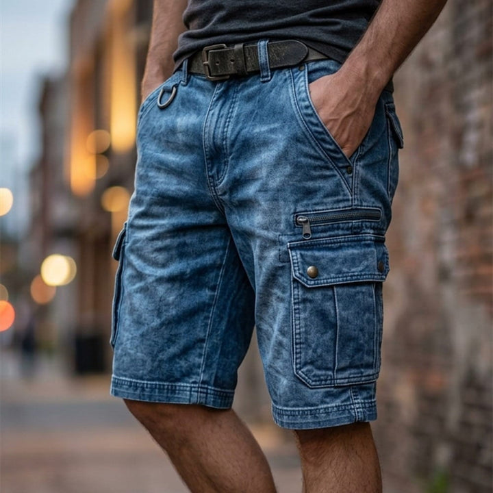 Pezeshkian - Pantalones Cortos Carga de Vaquero Con Estilo